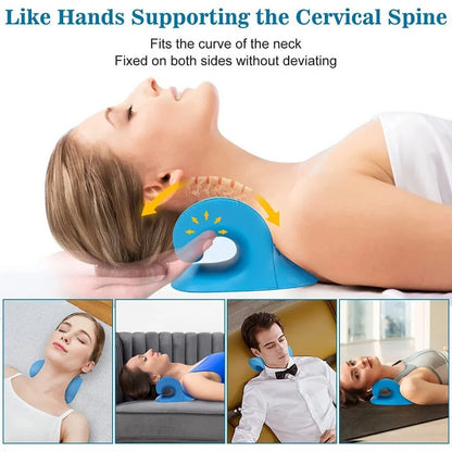 Neck Shoulder Stretcher Relaxer Cervical Chiropractic Traction Device Head Back Relaxer for Pain Relief Cervical Spine Alignment