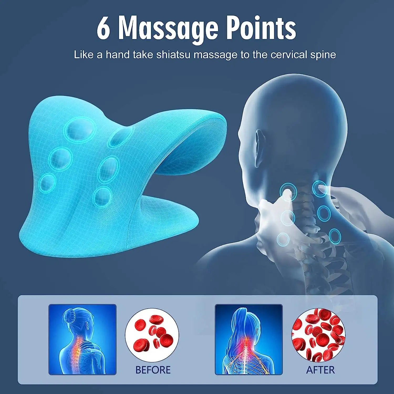 Neck Shoulder Stretcher Relaxer Cervical Chiropractic Traction Device Head Back Relaxer for Pain Relief Cervical Spine Alignment