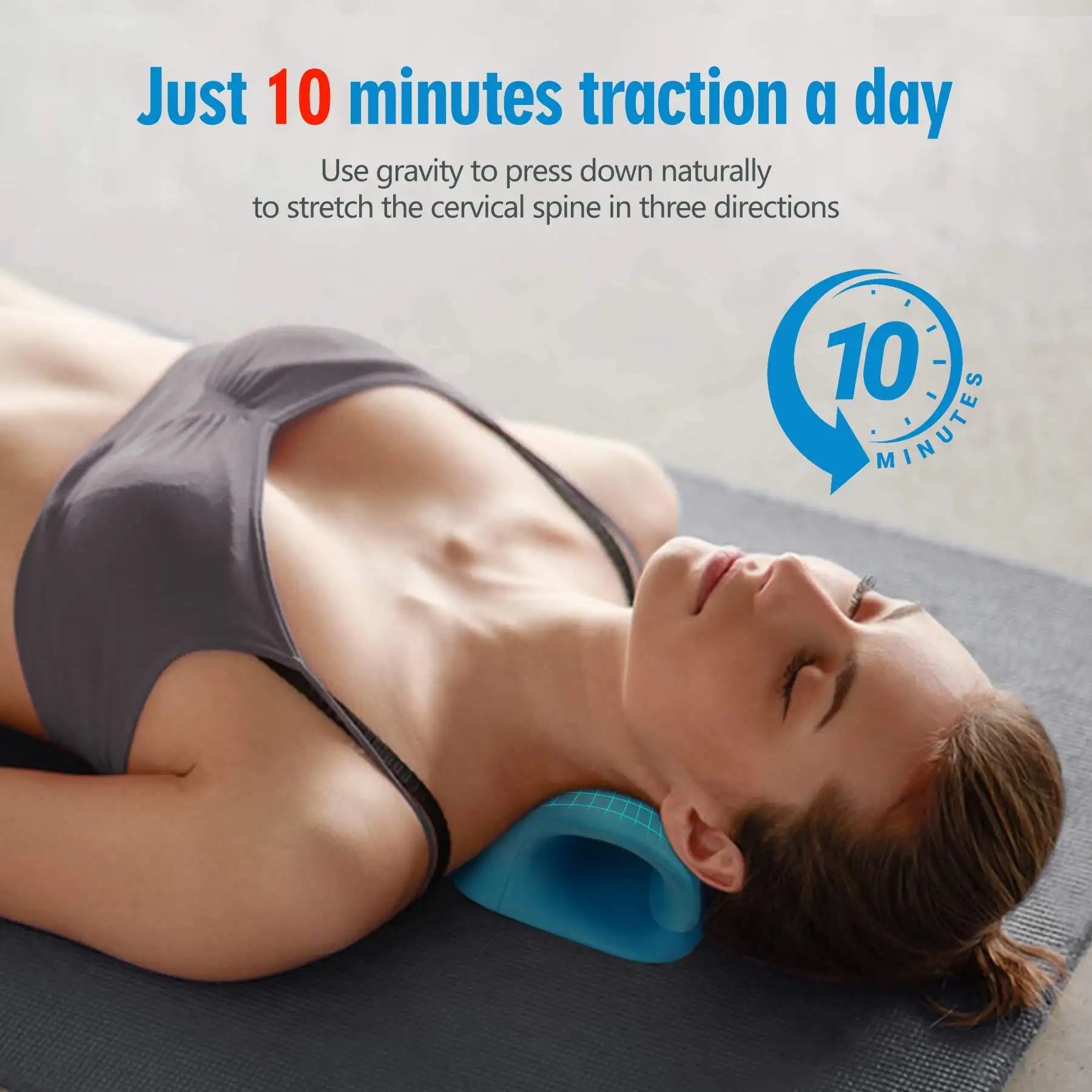 Neck Shoulder Stretcher Relaxer Cervical Chiropractic Traction Device Head Back Relaxer for Pain Relief Cervical Spine Alignment