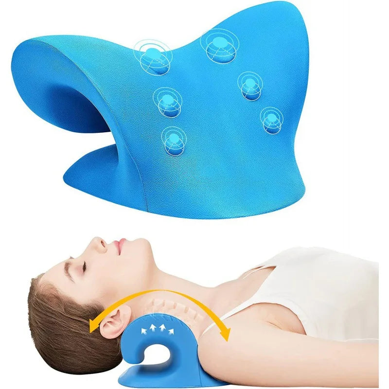 Neck Shoulder Stretcher Relaxer Cervical Chiropractic Traction Device Head Back Relaxer for Pain Relief Cervical Spine Alignment